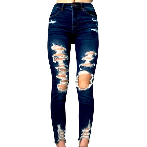 American Eagle Outfitters Denim - Dark Blue American Eagle Ripped Jeans
